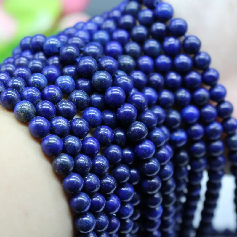 Натуральные камни Бусы Бусины Из Лазурита 6 мм для изготовления ювелирных