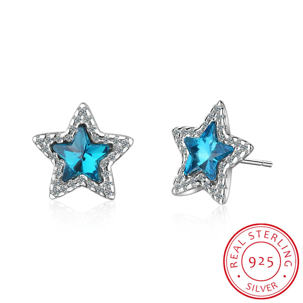 

New Arrival 925 silver needle Sparkling Star Cubic Zirconia Small Stud Earrings For Women Fashion Earrings Jewelry Sce437