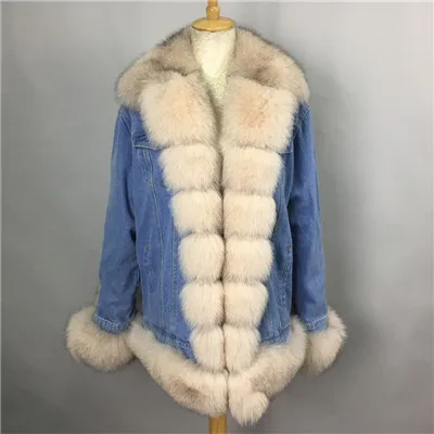 CKMORLS Новое поступление пальто из натурального Лисьего меха для женщин зимняя меховая парка пальто с воротником из лисьего меха куртка повседневные толстые теплые куртки - Цвет: style20