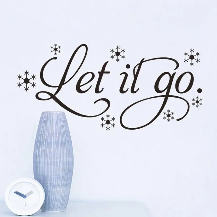 Домашний декор новый и надписью Let It Go детская комната Снежный виниловый