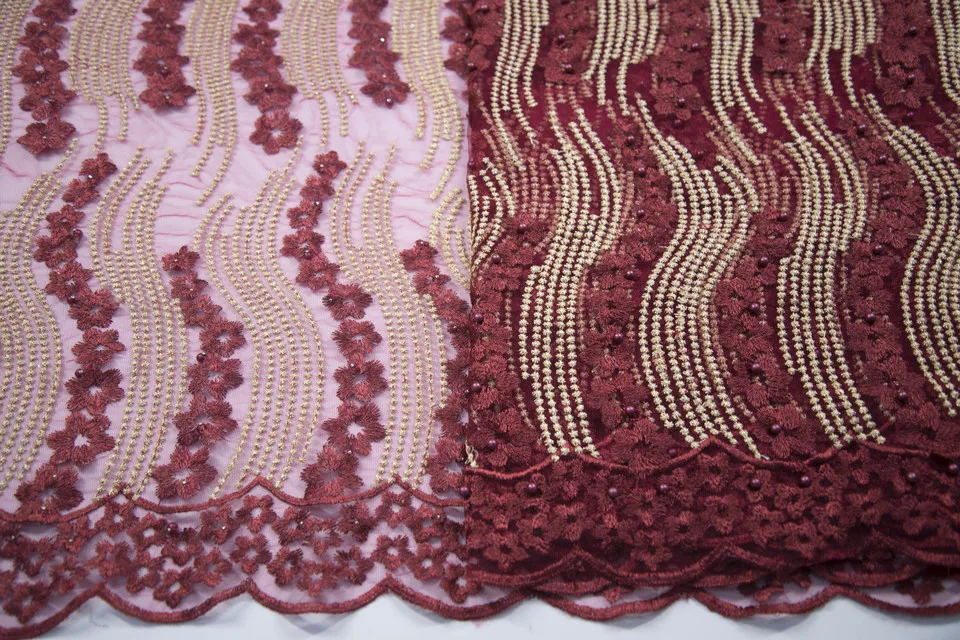 African Material Beaded Lace Fabric For Wedding White 2018 High Quality G916-12 | Дом и сад