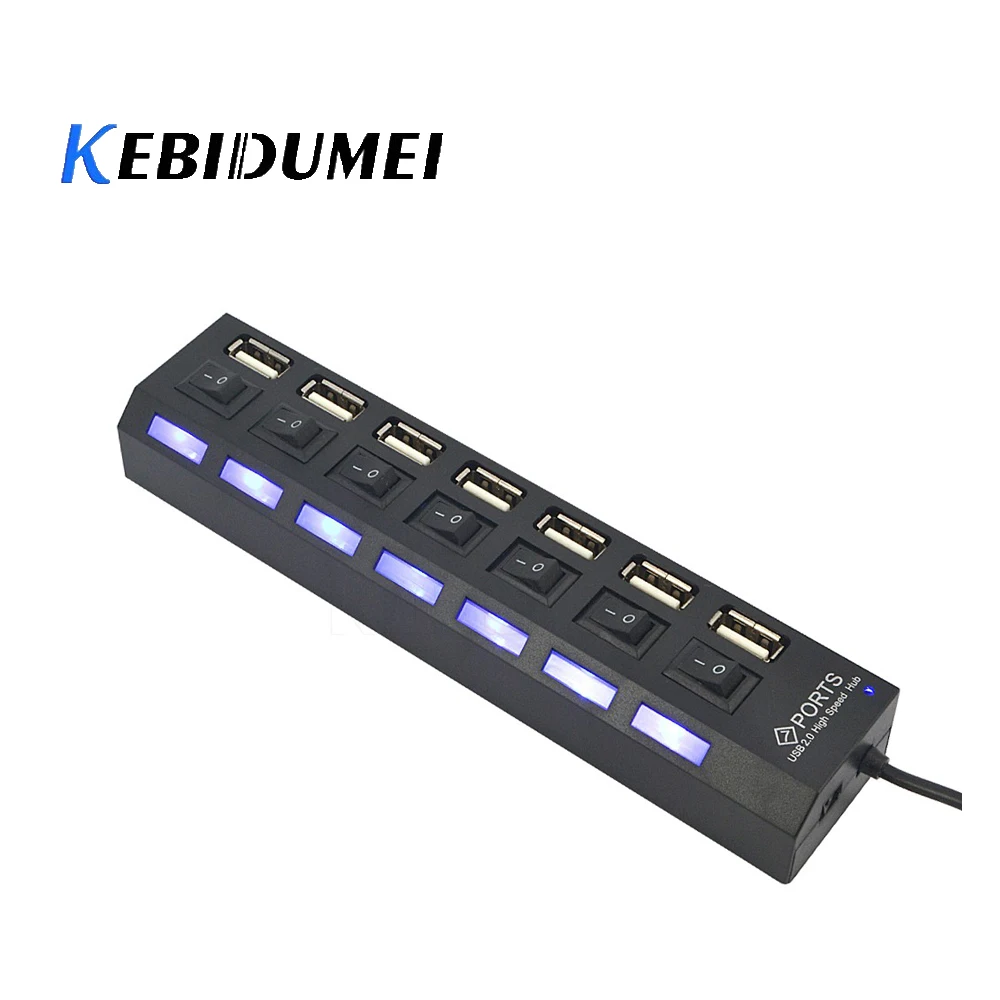 Kebidumei новейший высокоскоростной концентратор с 7 портами USB 2 0 переключателем и