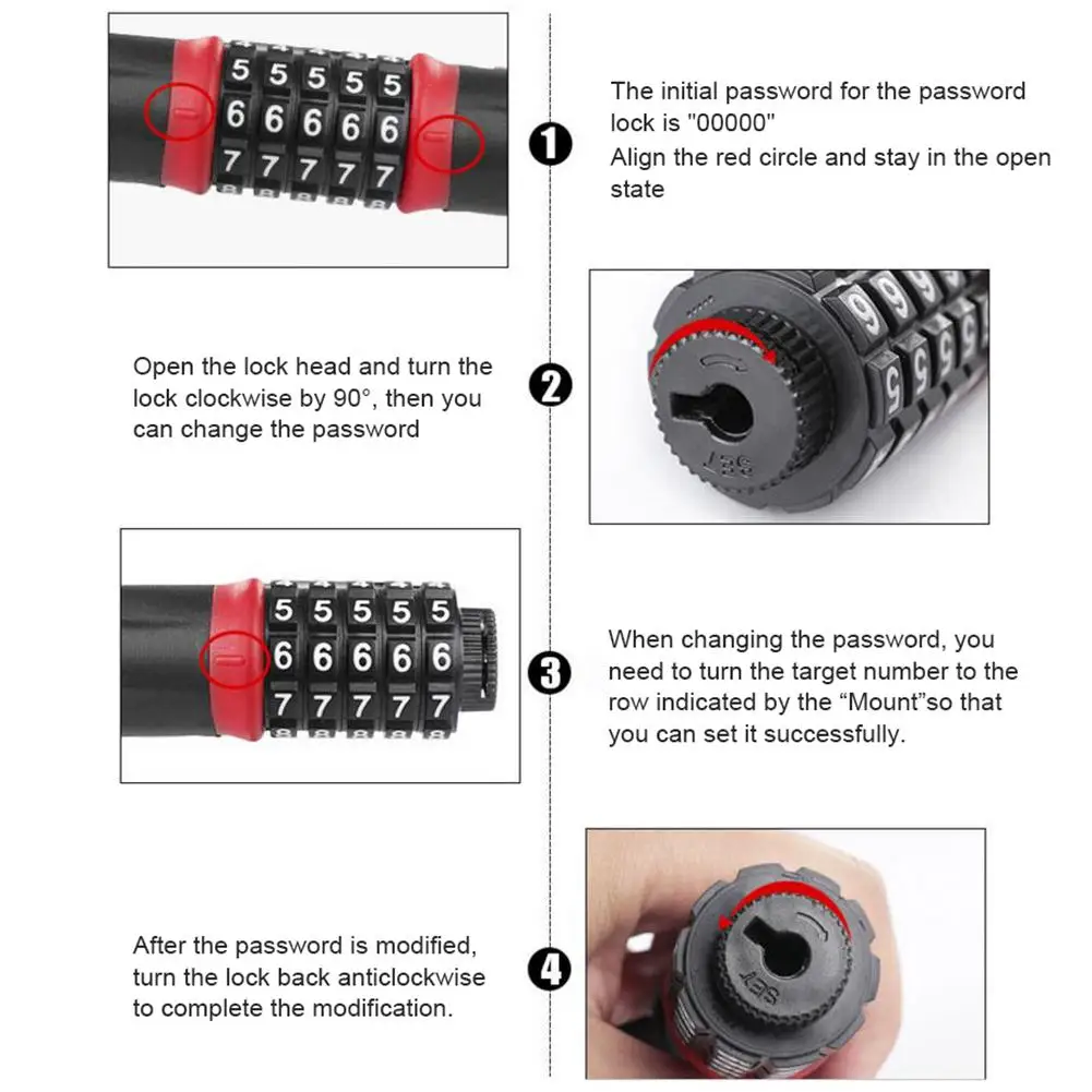 Велосипедный замок 5 паролей велосипедный с цифровой цепью безопасность