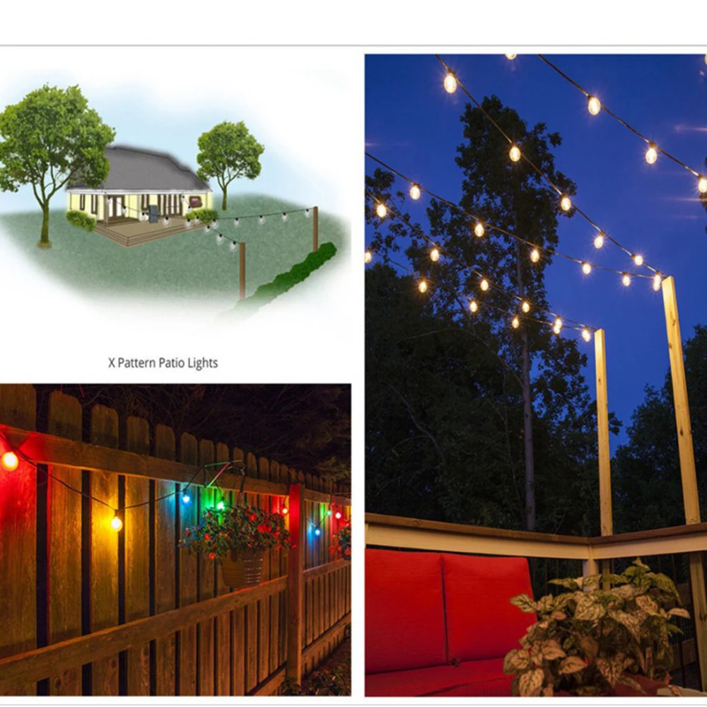 Открытый 5 см Глобус подключаемый гирлянда светодиодный вечерние шар сказочная