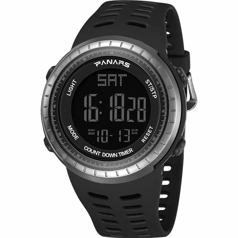 Мужские спортивные часы Reloj цифровые водонепроницаемые 50 м с двойным часовым