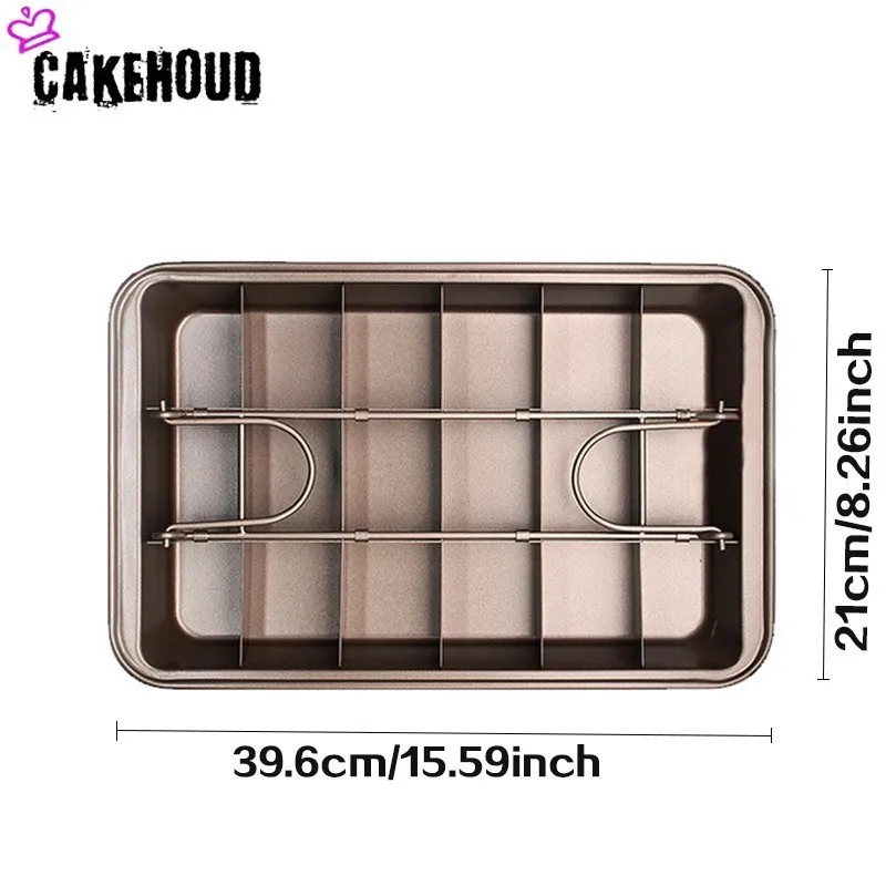 

CAKEHOUD Stainless Steel Series Non-stick Brownie Pan Cake Mold Built-in Slicer For Bread, Brownies, Chocolate Or Cheese Cake