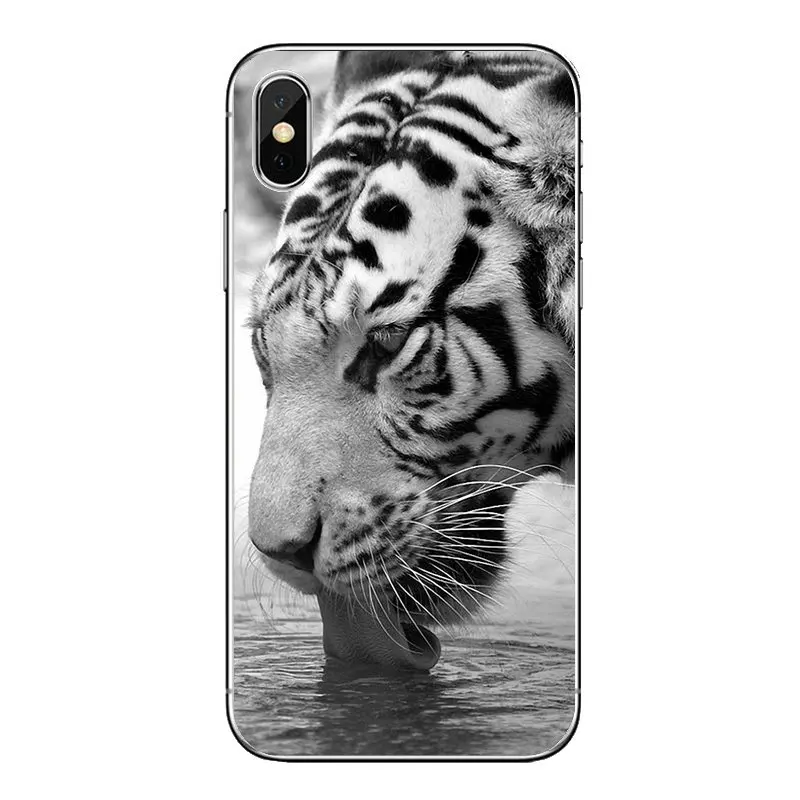 TPU Transparent Bag Case an animal White tiger burning bright For Samsung Galaxy A5 A6 A7 A8 A9 J4 J5 J7 J8 2017 2018 Plus Prime |