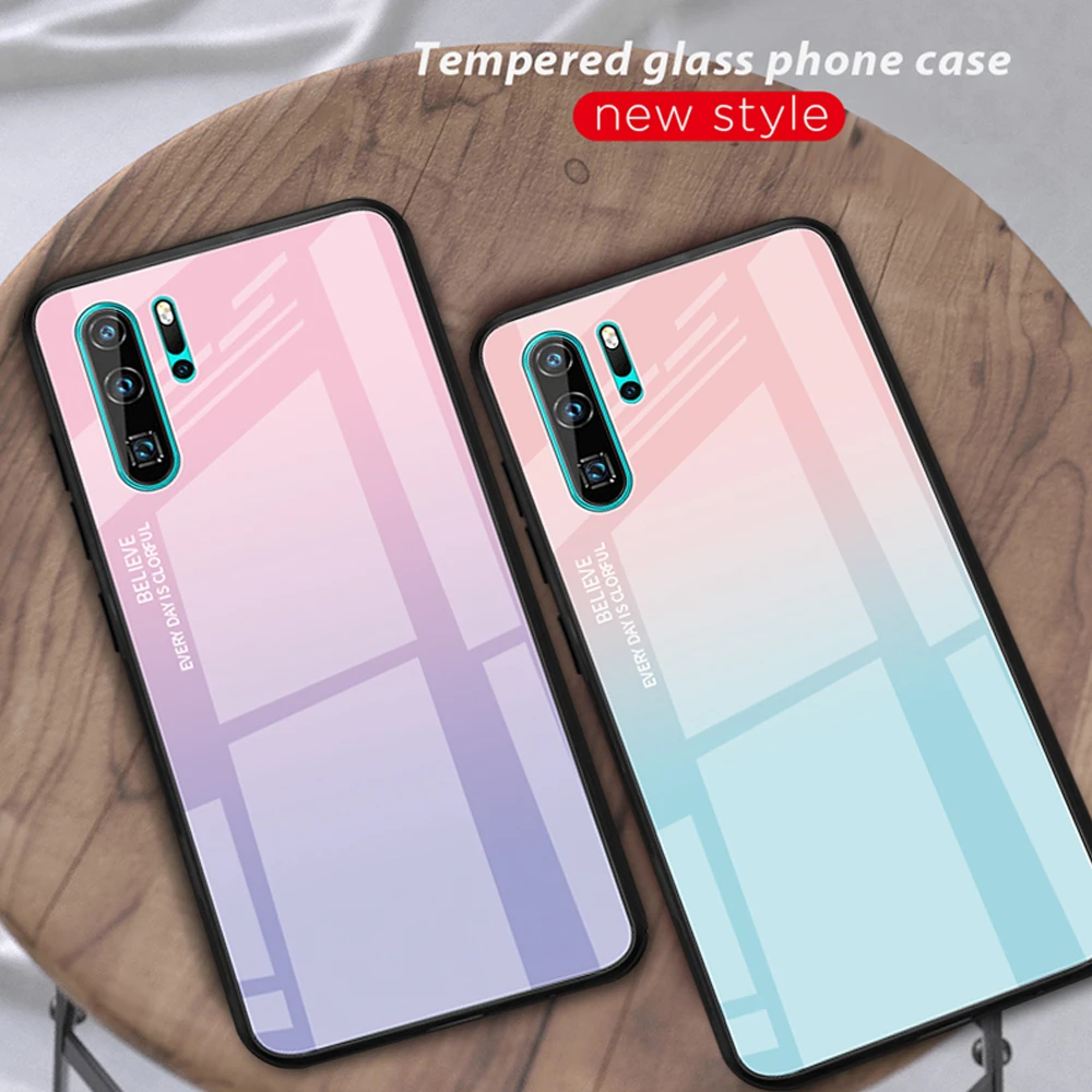 Glass Phone Case For Huawei P30 P20 Lite Pro Star Sky Pattern Tempered Mate 20 10 Mate20 | Мобильные телефоны и