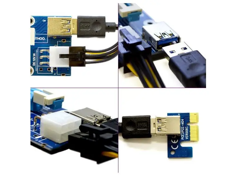Кабель питания TPFEEL 6pin USB3.0 PCI E Express 1х 16x удлинитель GPU переходная карта 60 см SATA|usb3.0