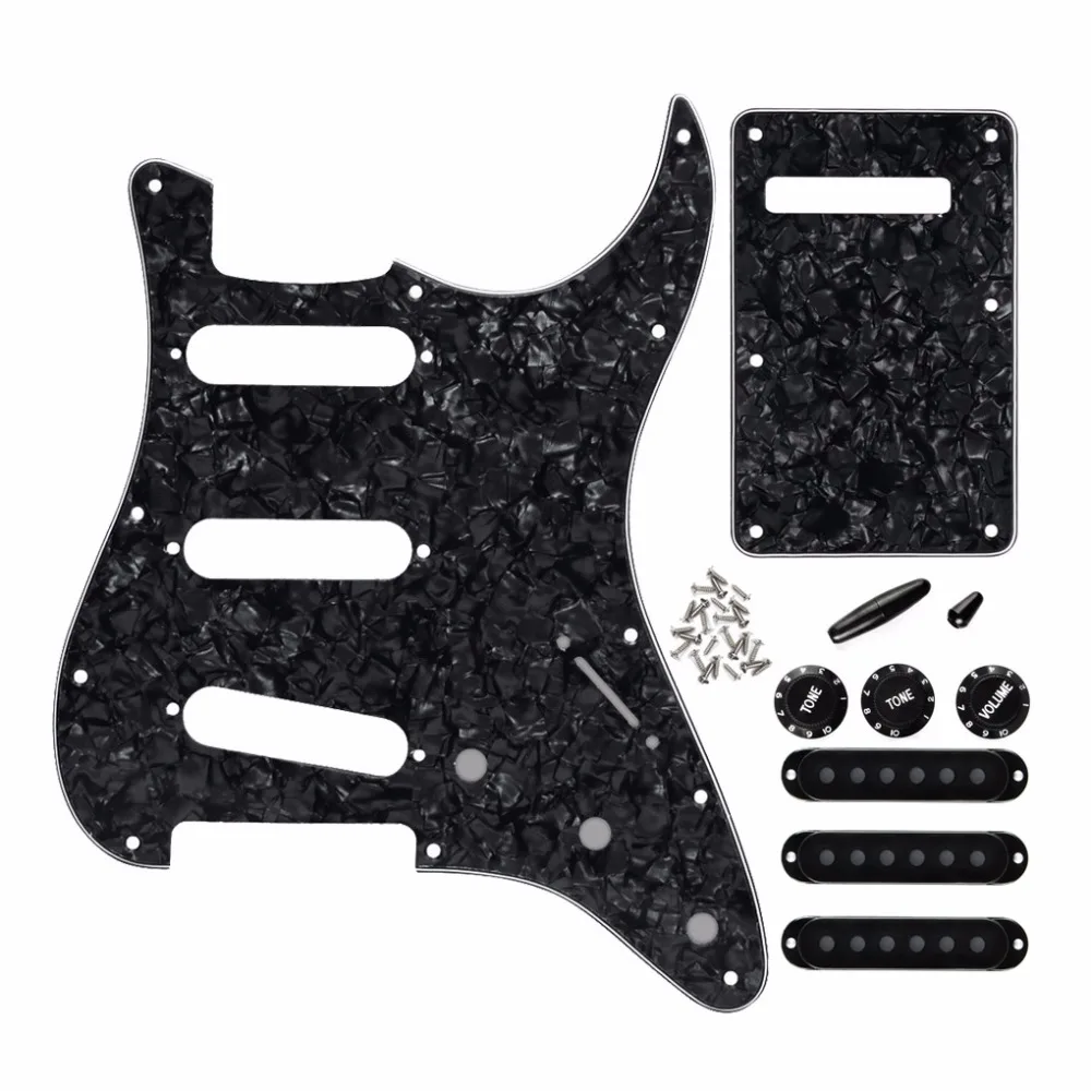 Набор наконечников для гитары FLEOR Black Pearl 11 отверстий SSS ST|pickup cover|guitar pickguardvolume knob |