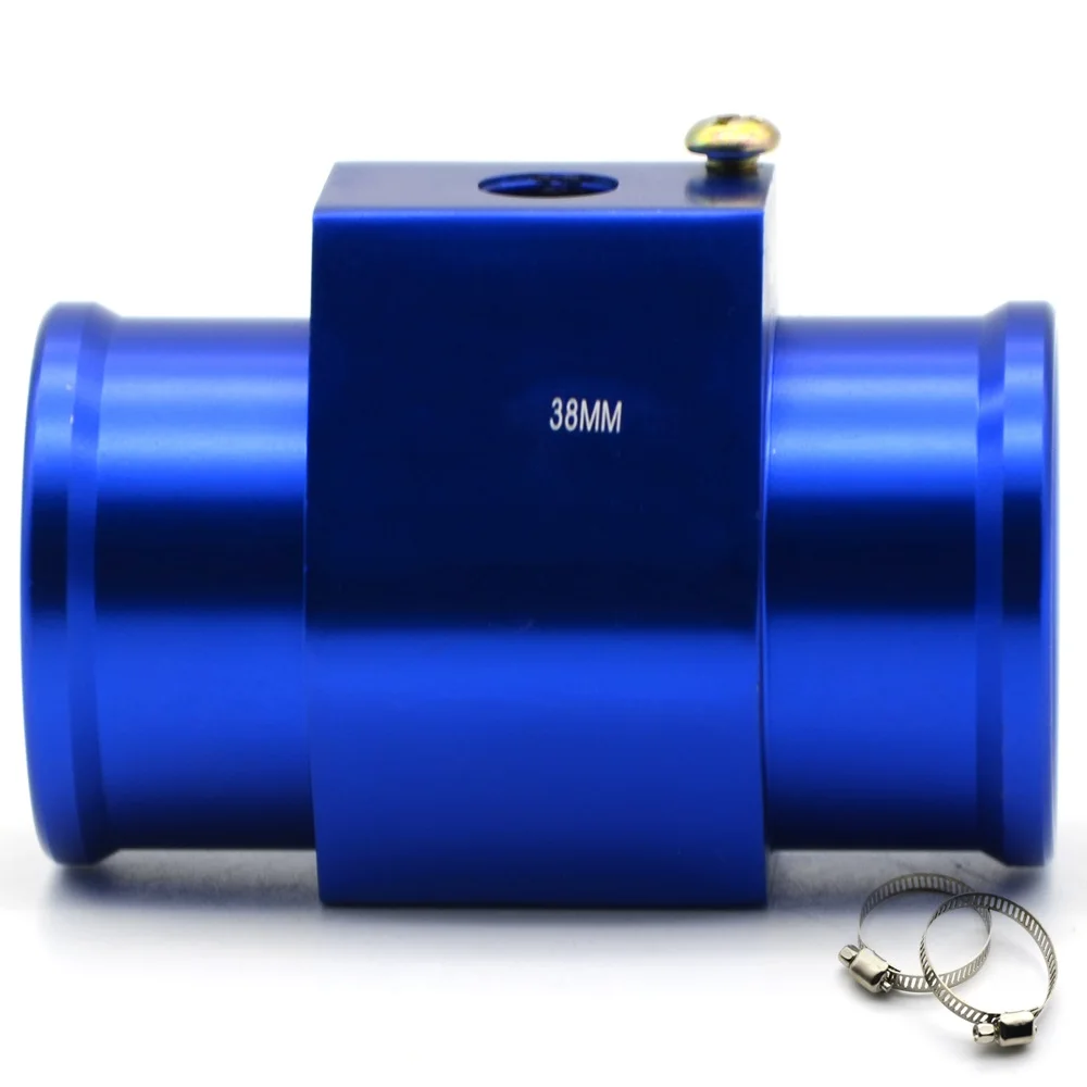 BLUE 38MM JDM датчик температуры воды адаптер шланг радиатора 1/8 NPT TEMP шланг 28 мм 30 мм 32 мм 34 мм 36 мм 38 мм 40 мм с логотипом - Цвет: BLUE 38MM