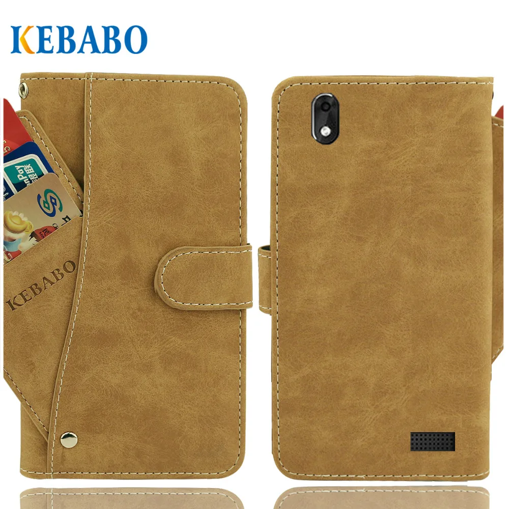 Винтажный кожаный бумажник Leagoo Z9 чехол 5 &quot роскошный флип 3 передних слота для