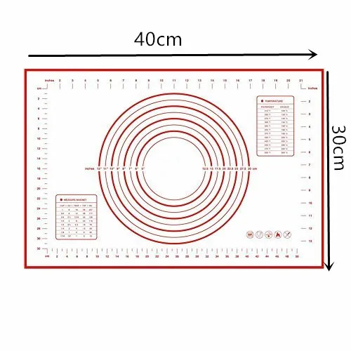 red 40x30cm Антипригарный силиконовый коврик для выпечки лист для замеса раскатки теста коврик для выпечки формы для выпечки вкладыши колодки Инструменты для приготовления пищи 60*40 см/26*29 см - Цвет: red 40x30cm