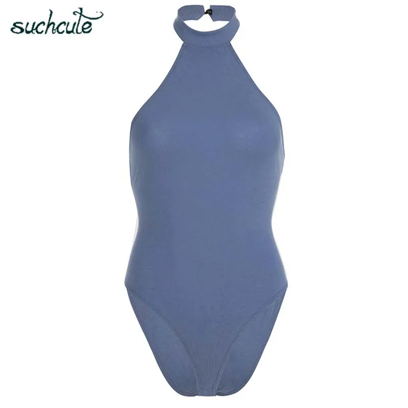 blue bodysuit SUCHCUTE комбинезон боди для женщин открытая спина повязка Кружева Сексуальный костюм в обтяжку Лето комбинезон моно Mujer Buzos купальник Mujer - Цвет: blue bodysuit