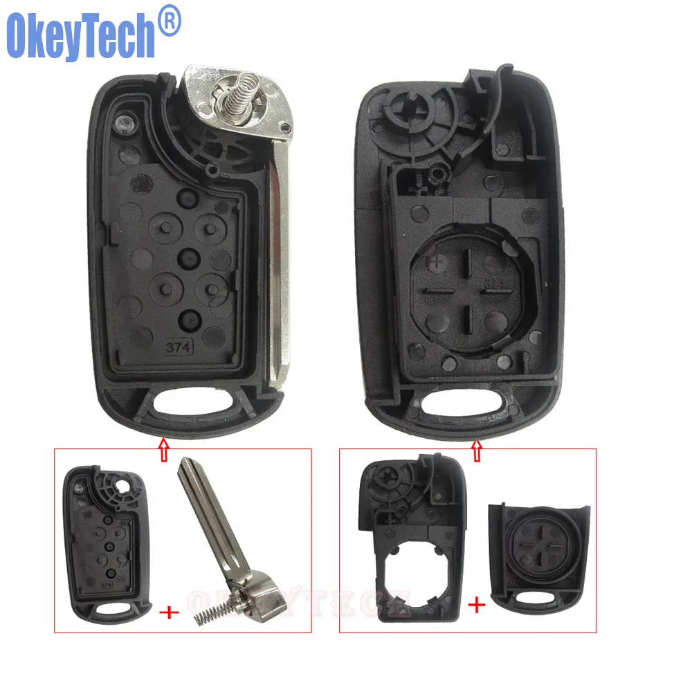 OkeyTech 3 кнопки откидная оболочка ключа дистанционного управления для Kia K2 K5 ключей