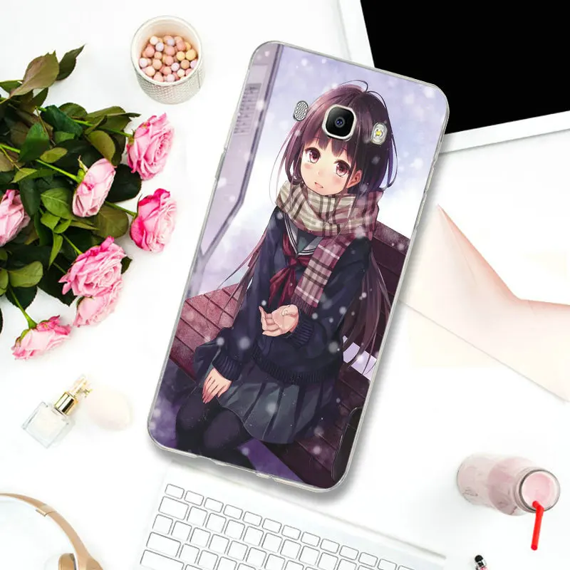 Милые мягкие тонкие чехлы из ТПУ для девочек с аниме Samsung S2 S3 S4 S5 Mini S6 S7 Edge S8 S9 S10 Plus
