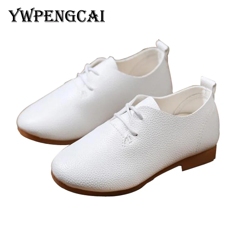 YWPENGCAI/весенне-осенние детские мягкая обувь из ПУ кожаные туфли в простом стиле