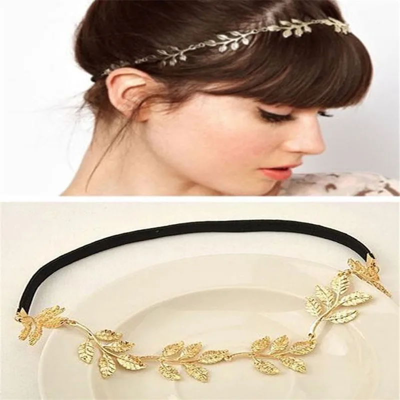 Женская винтажная повязка на голову элегантная эластичная в виде листьев|headband