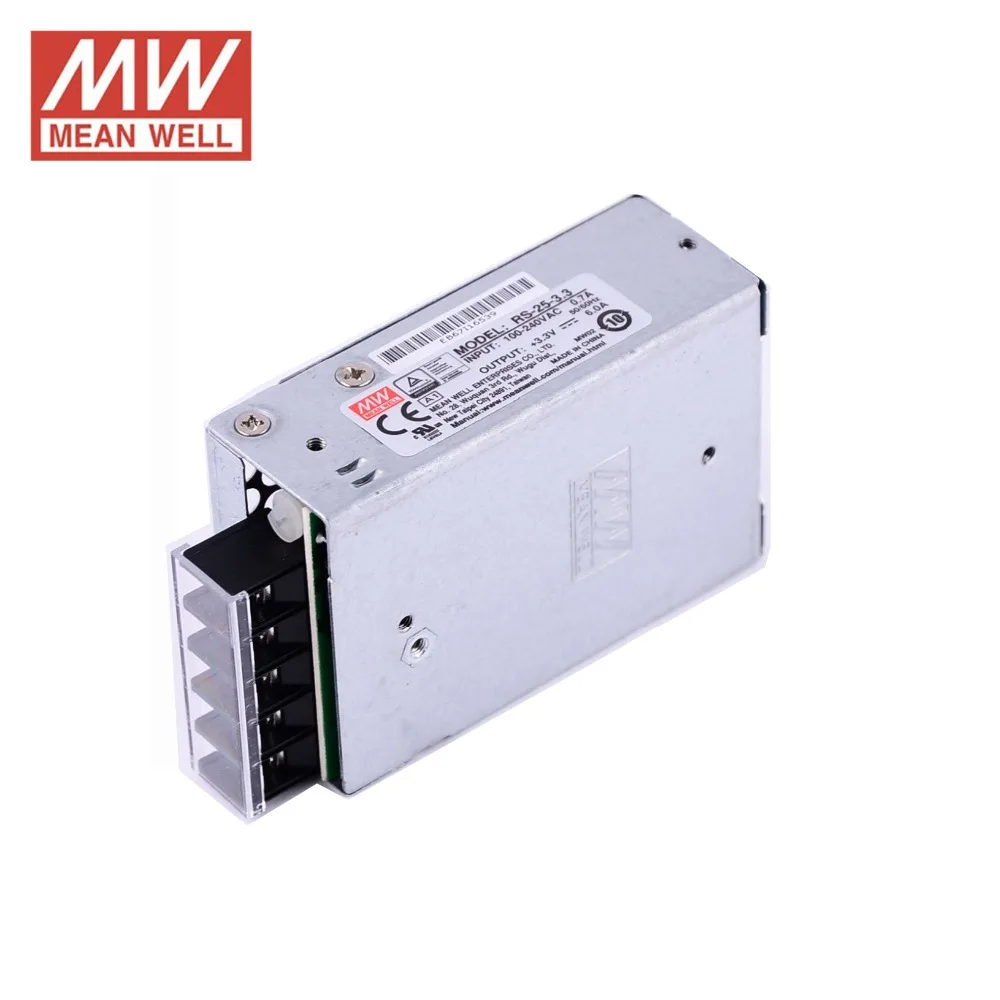 Ac dc источник питания 3 В 6A 19 8 Вт оригинальный Meanwell переключатель RS 25 3.3 миниатюрный