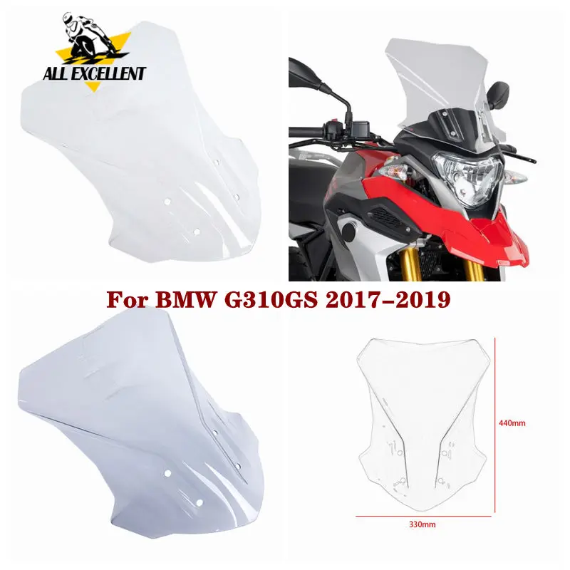 For BMW G310GS 2017-2019 G310 GS 2018 Touring Windscreen windshield Transparent and gray Wind Deflector Protector Cover enlarge