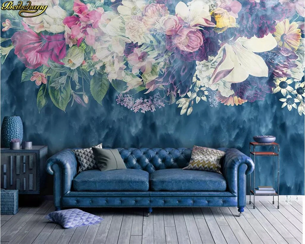 beibehang Custom wallpaper Nordic minimalistic retro abstract rose flower bedroom background wall papers home decor 3d wallpaper