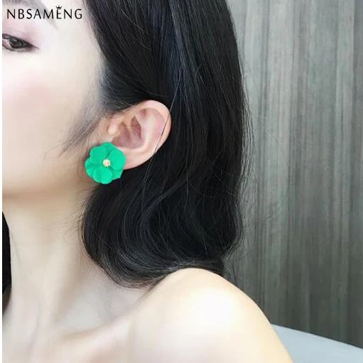 Цветок Корейский стиль Элегантные 2019 Серьги-штырьки для женщин Геометрические серьги Большие винтажные серьги Модные украшения.