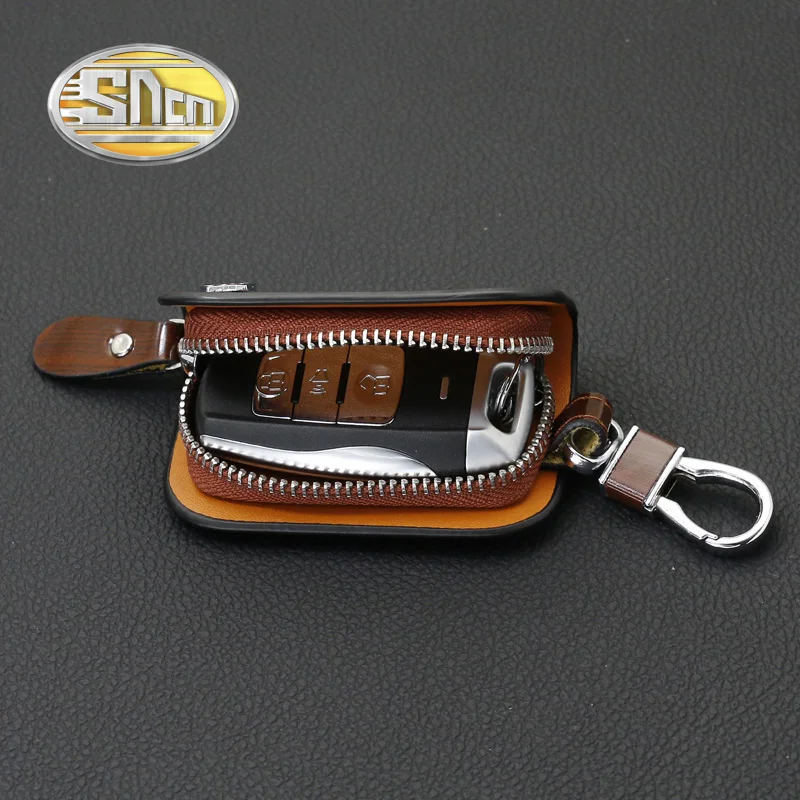 

SNCN Genuine Leather Car Key Chain Wallets Cover Case For Audi BMW Ford Honda Hyundai Kia Mazda Nissan Jeep Keychain Key Bags