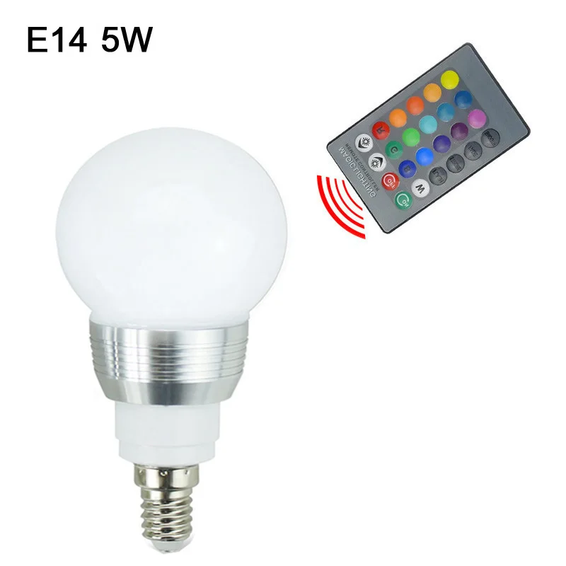 3 Вт 5 Вт 7 Вт 10 Вт RGB светодиодный светильник E27 E14 GU10 AC 110 В 220 В светодиодный светильник с ИК-пультом дистанционного управления диммер праздничный Декор красочное ночное освещение - Испускаемый цвет: RGB E14 5W