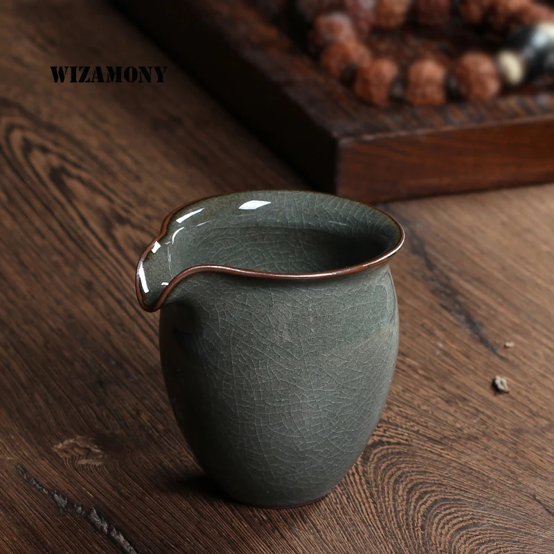 1 шт. Китайский Longquan Celadon Ge печь глазурь Железный корпус ручной работы яркая
