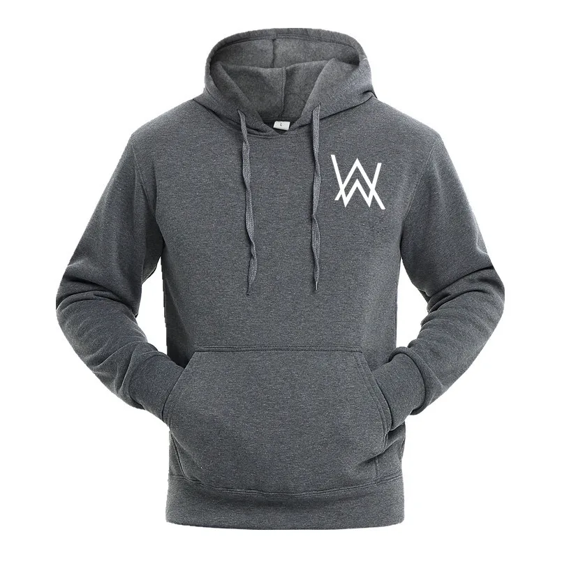 Зимняя флисовая толстовка с капюшоном Alan Walker мужская принтом в стиле хип-хоп
