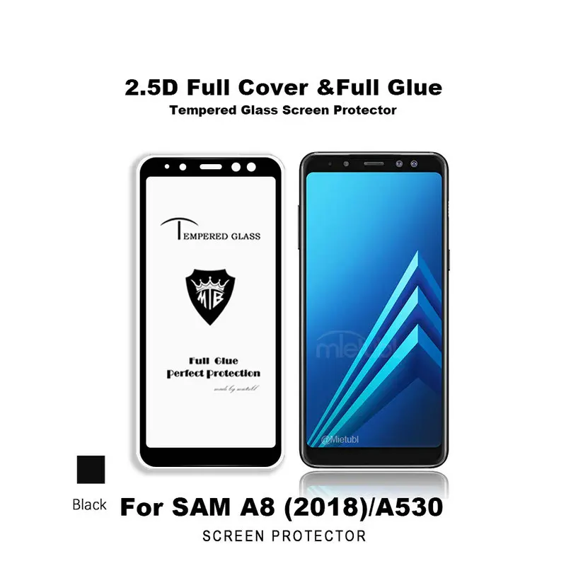Защитная пленка для экрана из закаленного стекла с полным клеем Samsung Galaxy A8 2018 Duos