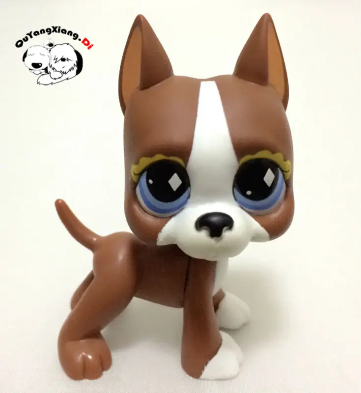 CWG041 Pet Shop фигурка животного коричневый и белый датский дог щенок бриллиантовые