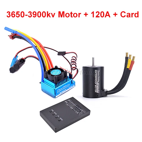 120A 3650-3900KVCard 45A 60A 80A 120A бесщеточный ESC электрический регулятор скорости пыленепроницаемый/3650 3900kv 4300kv бесщеточный двигатель для 1:10 1/10 RC автомобилей - Цвет: 120A 3650-3900KVCard