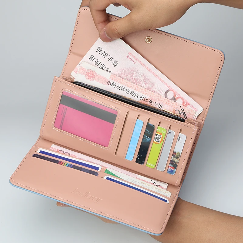 Женские кошельки Длинные из искусственной кожи для сотового телефона с