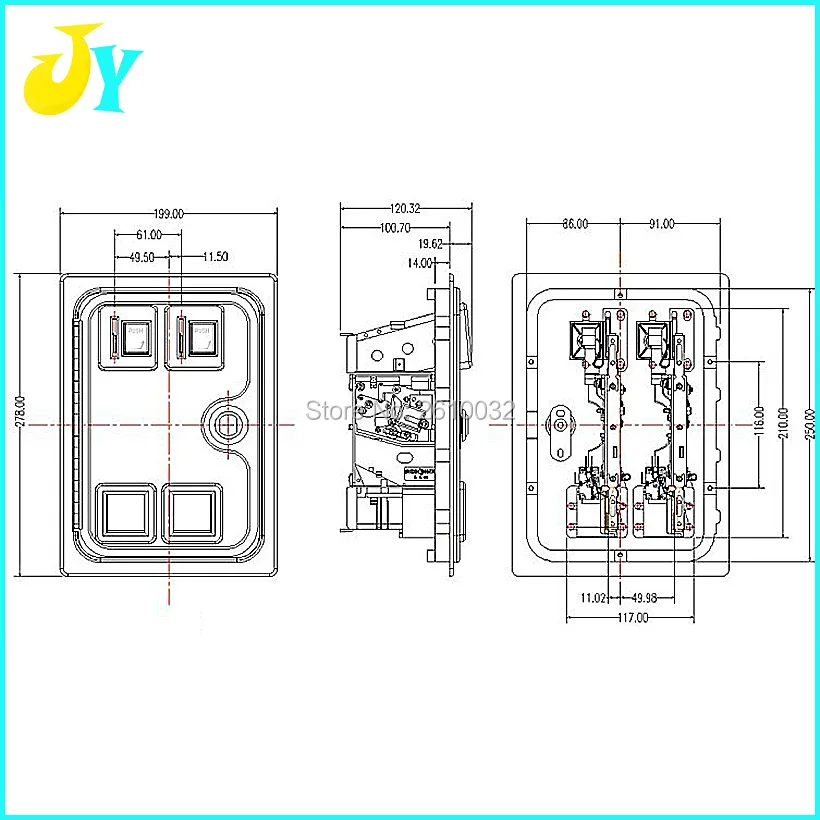 Двойной Американский Стиль монета дверь с механическими кнопками