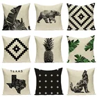 Чехол для подушки геометрической формы из хлопка и льна, декоративные наволочки для подушек, аксессуары для автомобильных сидений, чехол для диванной подушки, домашний декор 45x45 см