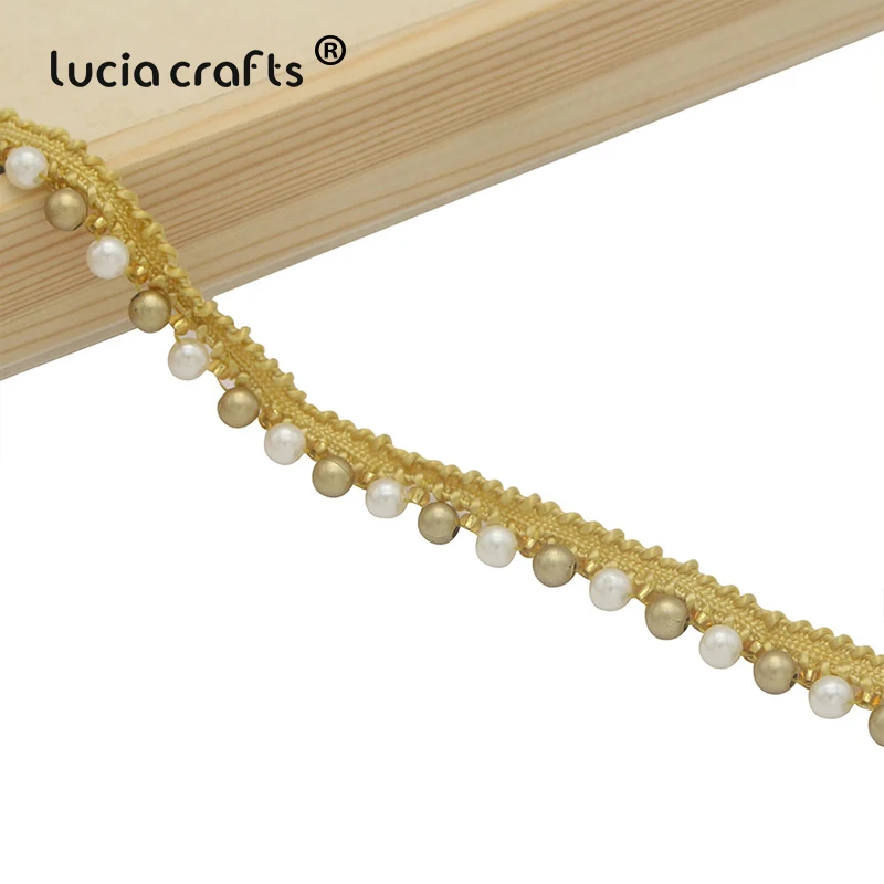 Lucia crafts 1 ярд/Лот Белый/черный вышитый бисером кружевной отделкой Лента ткань лента DIY воротник швейная одежда головной убор материалы N0301