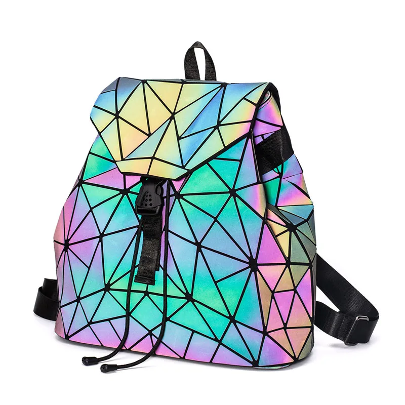 Женский рюкзак с лазерной печатью ранец на плечо геометрическим узором школьная - Фото №1