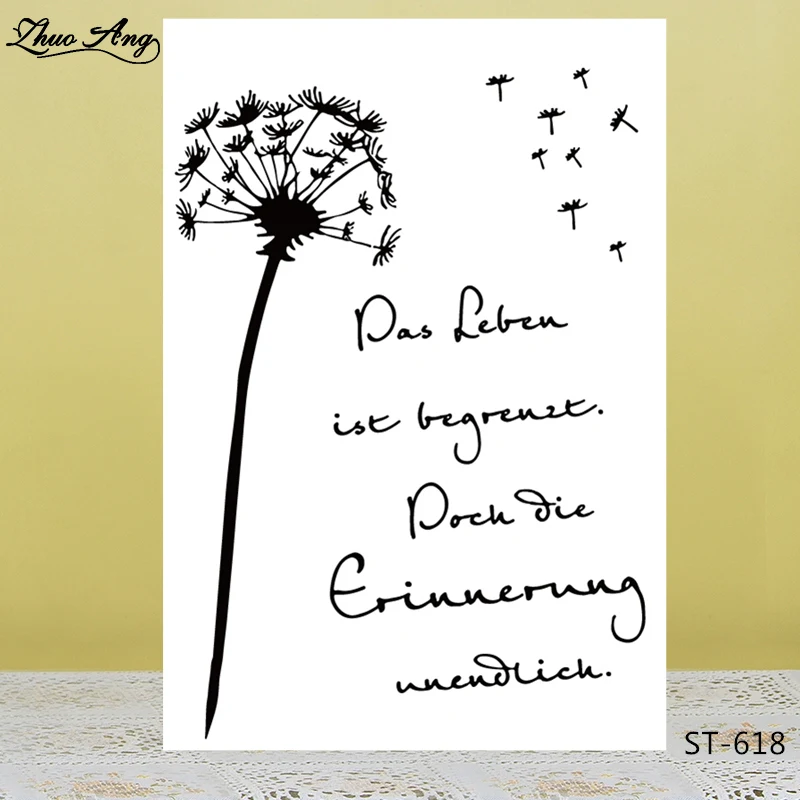 

ZhuoAng New Easter Beautiful Dandelion Design Transparent Silicone Stamp / Seal DIY Scrapbook / Album Decoration Clear Stamp