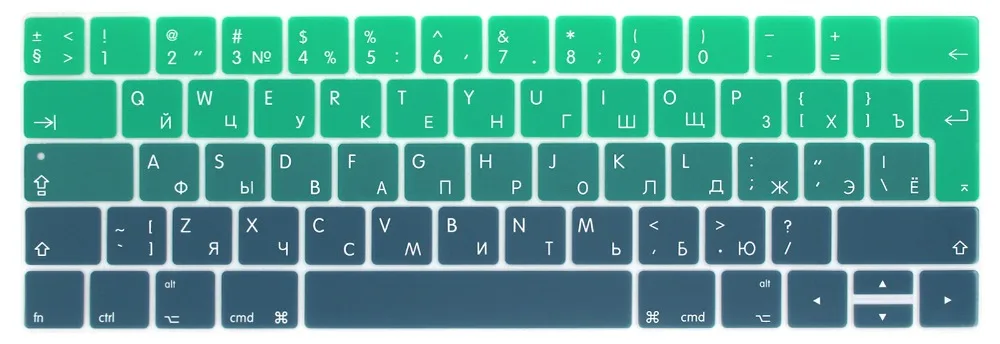 RYGOU евро Русская клавиатура наклейки для Macbook Pro 13 Сенсорная панель силиконовая клавиатура чехол для Macbook Pro 15 защита кожи