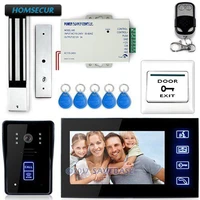 homsecur 7 door phone doorbell touch key 7 lcd video ir camera electric magnetic lock rfid