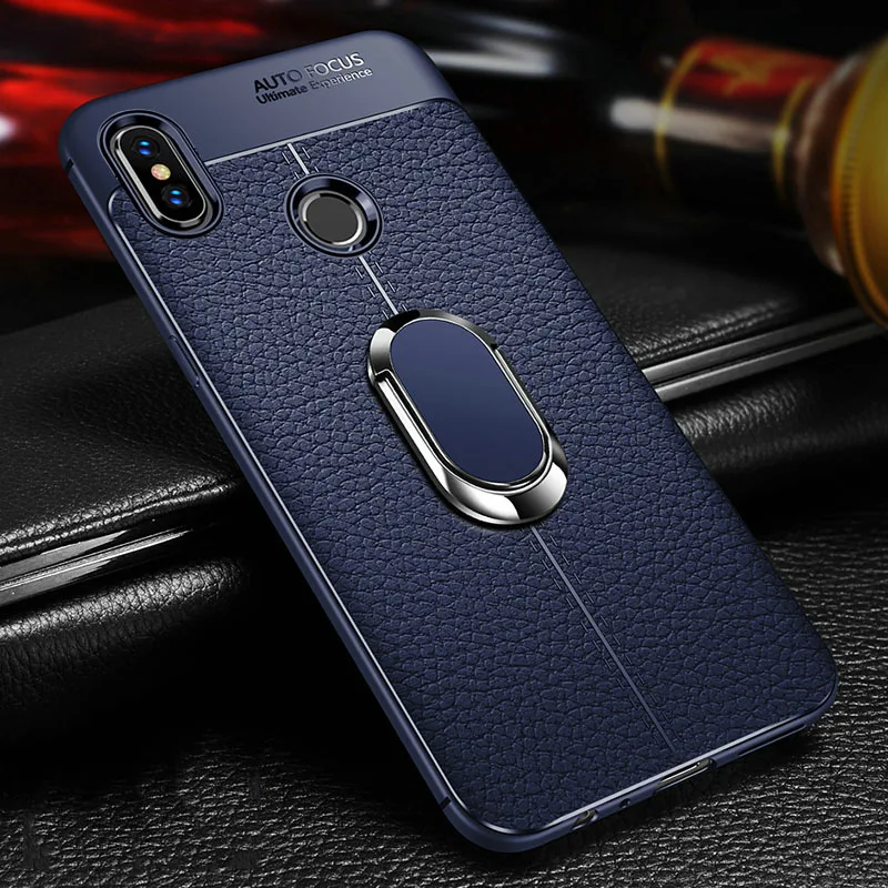 Синий Автомобильный Магнитный чехол-держатель для Galaxy S 10, 9, 8, 7 Edge Plus note A, J, C, 9, 8, 7, 4, 3, кожаный мягкий ТПУ чехол для телефона - Цвет: Синий