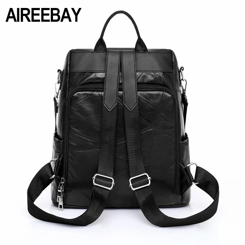 Женский кожаный рюкзак AIREEBAY школьный для девочек-подростков модная повседневная
