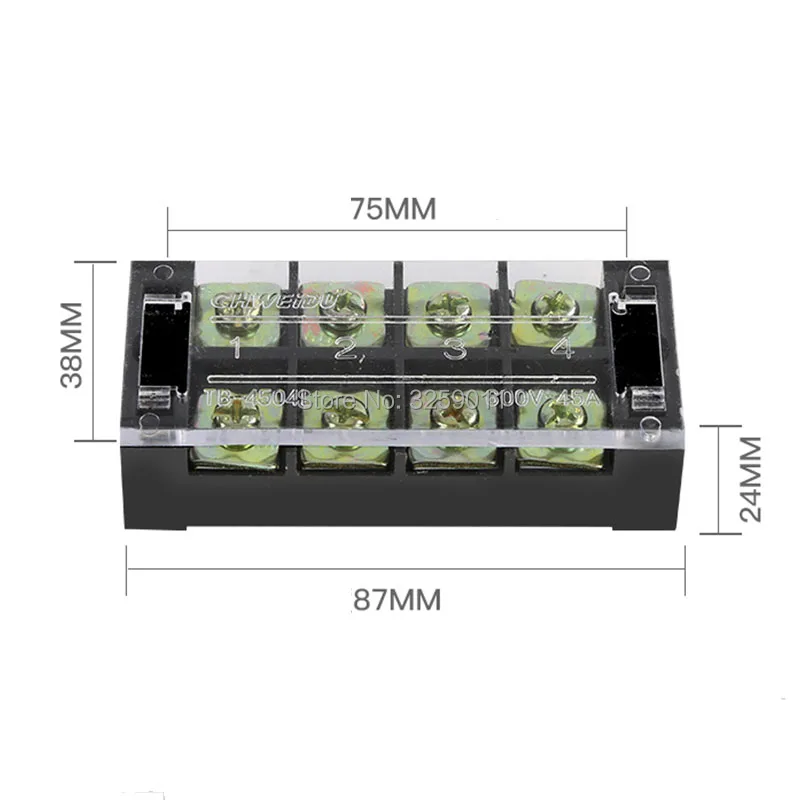 1 шт TB 4504 Suyep 4 позиции двухрядный 600 в 45A провод Барьерный блок Клеммная лента