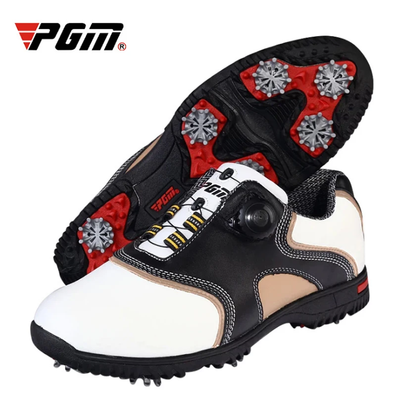 

Genuine Leather Breathable Golf Shoes Waterproof Patent Men Sport Shoes Activities Nail Anti-Skid Resistant Golf Shoes AA51038