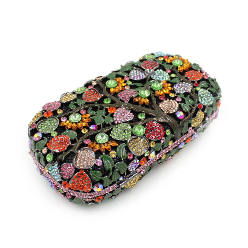 

Fashion Silver Women Crystal Evening Clutches Bags Red/Yellow/Green Rhinestone Female Clutch Bag For Party Purse Lady Handbags