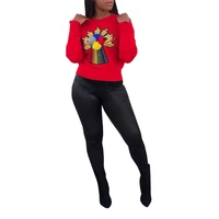 bambooboy new women winter sweaters embroidery long sleeve o neck loose red knitted sweater tops zl985