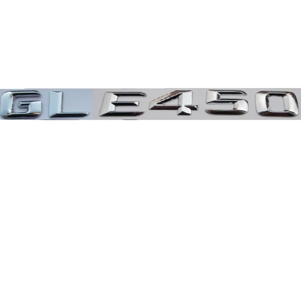 

Chrome Shiny Silver ABS Car Trunk Rear Number Letters Words Badge Emblem Decal Sticker for Mercedes Benz GLE450 AMG