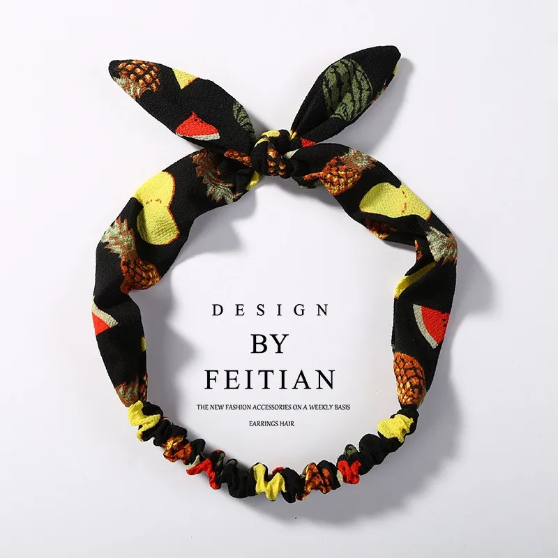 Summer Style Colorfull Chiffon Bowknot Hairbands Elastic Hair Bands Knot Headbands for Women Girls Hair Accessories Headwear - Цвет: 3