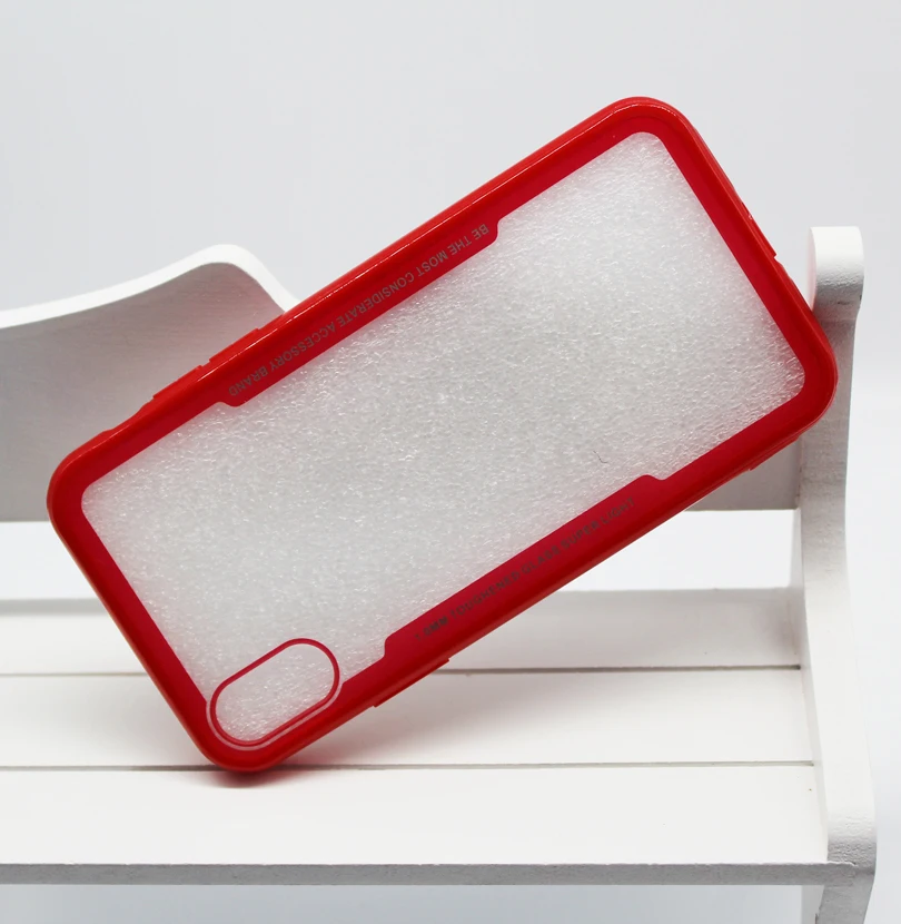 Red Frame Противоударный защитный чехол из закаленного стекла для телефона для iPhone X XS 11 Pro MAX XR 5,8 6,1 6,5 5 5S SE 6 6S 7 8 Plus чехол s capa - Цвет: Red Frame